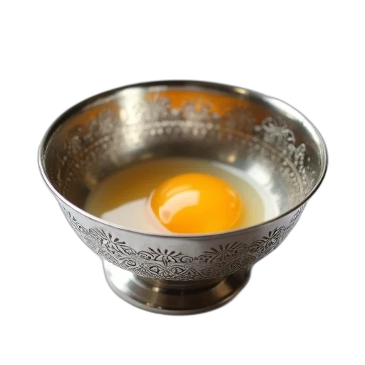 food, jewelry, crown, weapon, 3d render, photorealistic, silver, bowl transparent PNG cut-out
