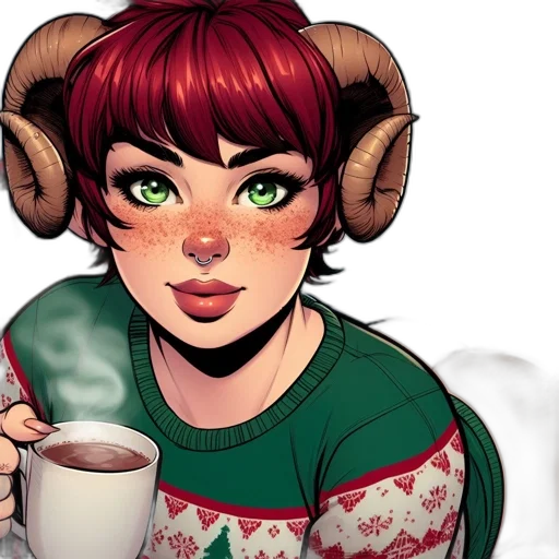comic book art, fantasy art, concept art, photorealistic, individual, green, eyes, reddish-brown transparent PNG cut-out