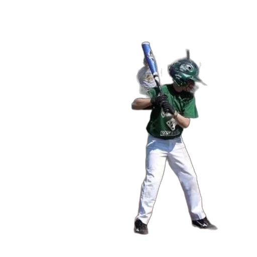 weapon, 3d render, baseball, player, green, white, uniform, holding transparent PNG cut-out