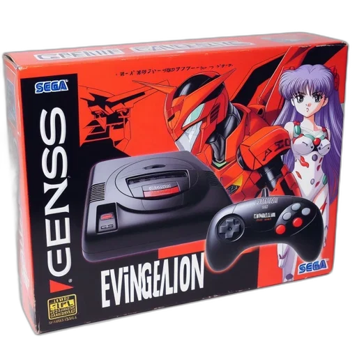 sega, genesis, game, console, box, features, red, background transparent PNG cut-out