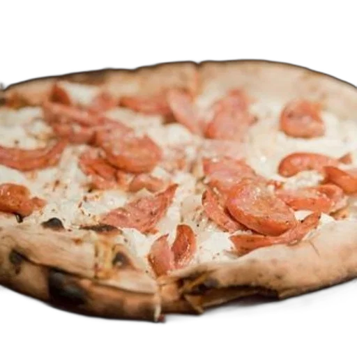 food, 3d render, photorealistic, delicious-looking, pizza, pepperoni, slices, top transparent PNG cut-out
