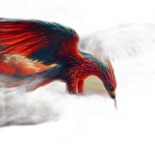 dragon, animal, creature, fantasy art, photorealistic, concept art, watercolor, red transparent PNG cut-out