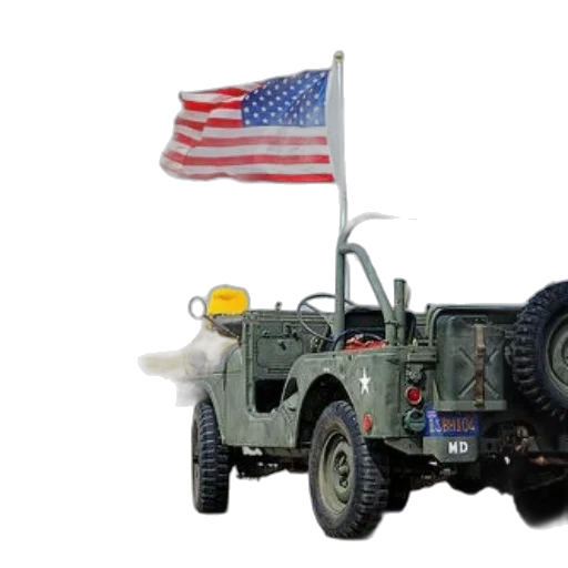 weapon, car, concept art, vintage, military, jeep, american, flag transparent PNG cut-out