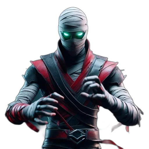 mask, staff, weapon, sword, concept art, comic book art, cyberpunk, pixel art transparent PNG cut-out