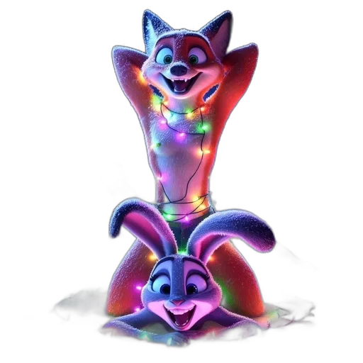robot, staff, 3d render, concept art, vaporwave, fantasy art, neon lights, neon transparent PNG cut-out