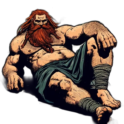 creature, animal, comic book art, concept art, fantasy art, muscular, man, long transparent PNG cut-out