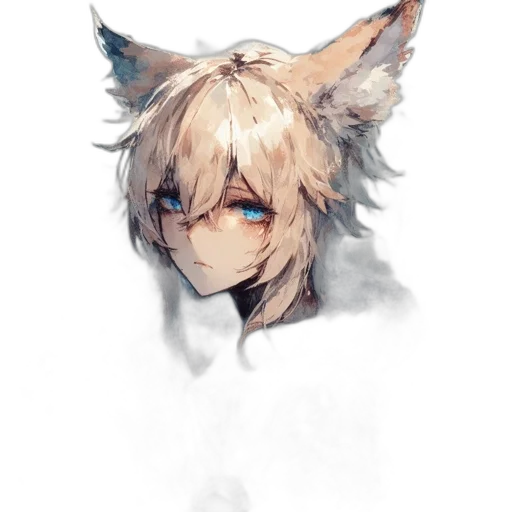 mask, staff, face, animal, watercolor, anime, fantasy art, concept art transparent PNG cut-out