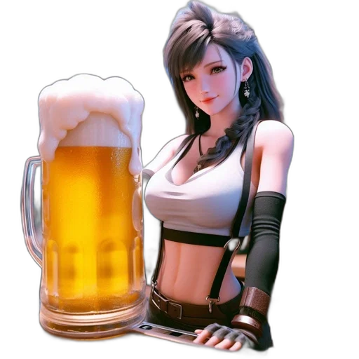 weapon, fantasy art, concept art, 3d render, pixel art, woman, stands, bar transparent PNG cut-out