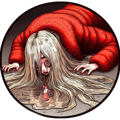 creature, hair, concept art, comic book art, fantasy art, pixel art, underwater, intense transparent PNG cut-out