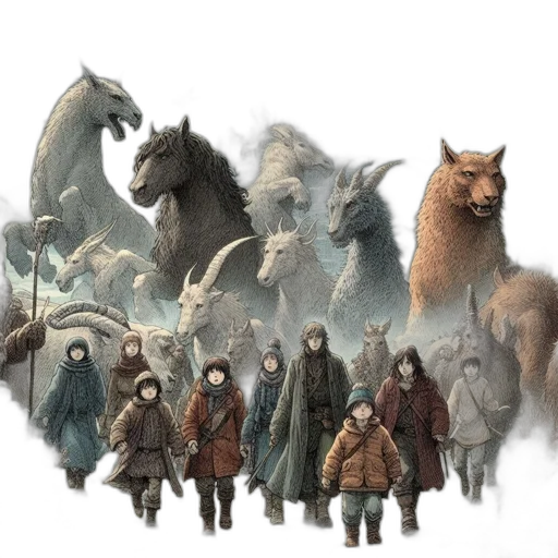dragon, animal, staff, fantasy art, concept art, pixel art, comic book art, snow transparent PNG cut-out