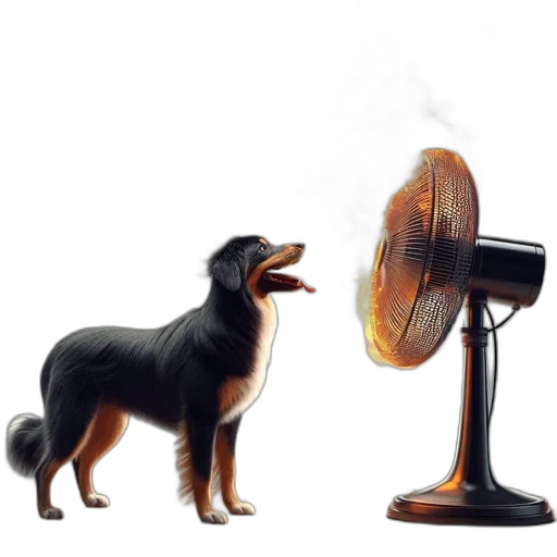 animal, staff, concept art, photorealistic, 3d render, black, white, dog transparent PNG cut-out