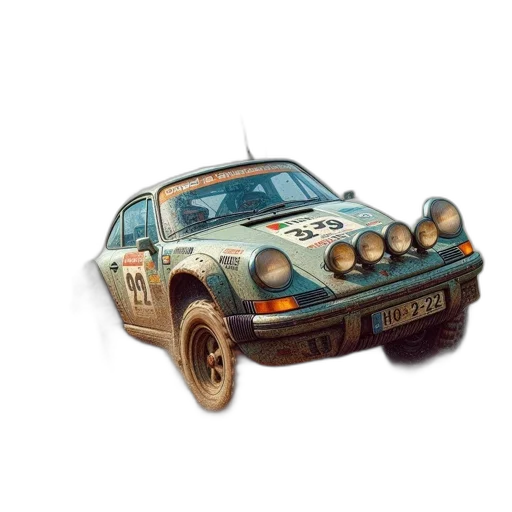 car, concept art, photorealistic, 3d render, fantasy art, old, porsche, 339 transparent PNG cut-out
