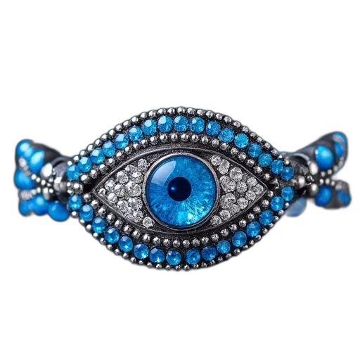 jewelry, mask, crown, blue, evil, eye, bracelet, rhine transparent PNG cut-out