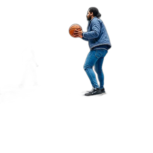 jacket, shoes, hair, creature, 3d render, pixel art, concept art, photorealistic transparent PNG cut-out