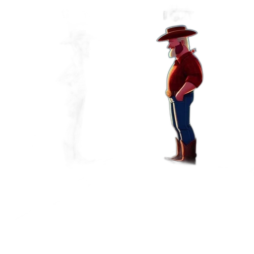 hat, robot, staff, animal, concept art, 3d render, pixel art, comic book art transparent PNG cut-out