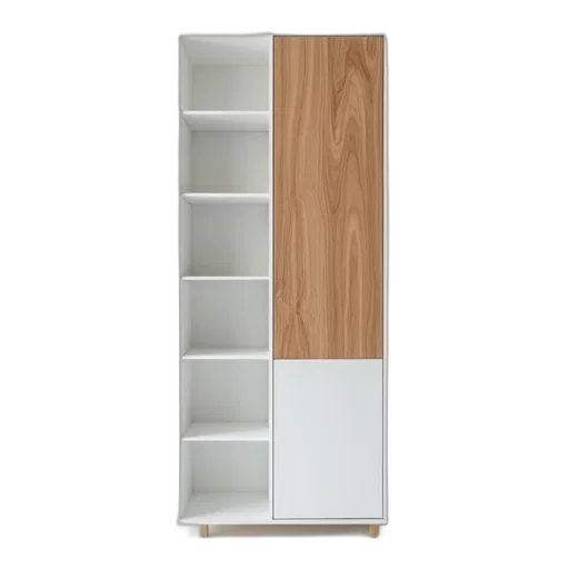 furniture, 3d render, modern, minimalist, white, cabinet, wooden, front transparent PNG cut-out