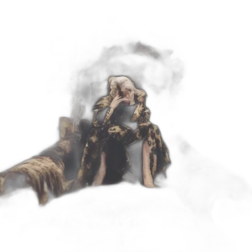 dragon, sword, jacket, face, concept art, fantasy art, watercolor, photorealistic transparent PNG cut-out