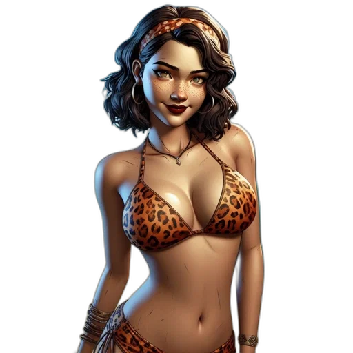 jewelry, fantasy art, comic book art, concept art, photorealistic, digital, illustration, woman transparent PNG cut-out