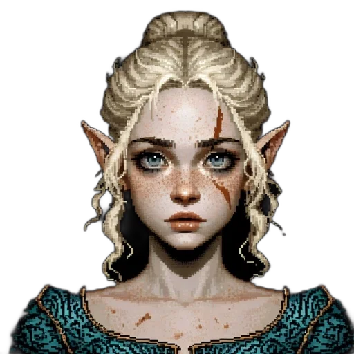 face, dragon, staff, jewelry, fantasy art, concept art, pixel art, photorealistic transparent PNG cut-out