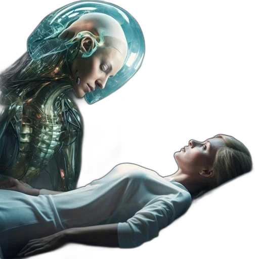 robot, creature, concept art, cyberpunk, comic book art, fantasy art, outer space, underwater transparent PNG cut-out