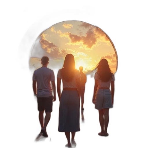 umbrella, staff, 3d render, photorealistic, concept art, sunset, revenue, model transparent PNG cut-out