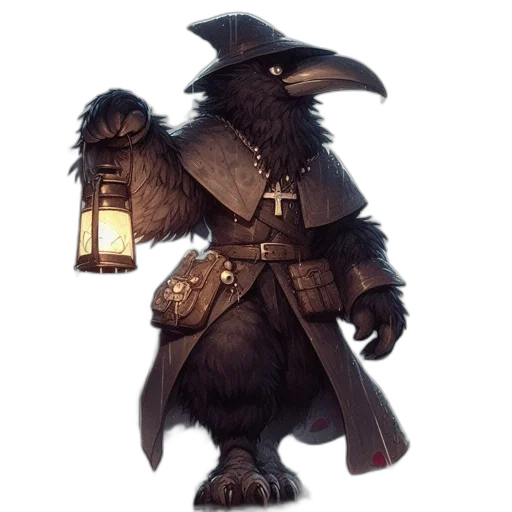 staff, mask, creature, hat, concept art, fantasy art, pixel art, dark transparent PNG cut-out