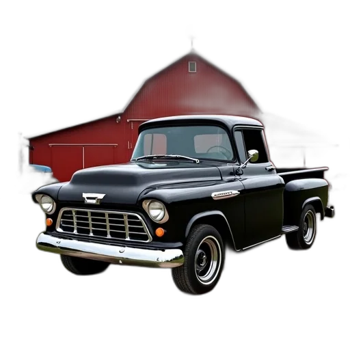 car, photorealistic, 3d render, concept art, black, pickup, truck, parked transparent PNG cut-out