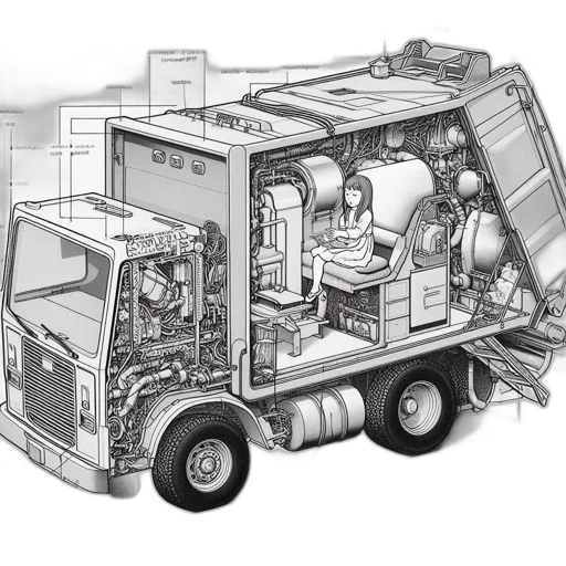 concept art, 3d render, photorealistic, cartoon, illustrated, cross-section, multi-functional, truck transparent PNG cut-out