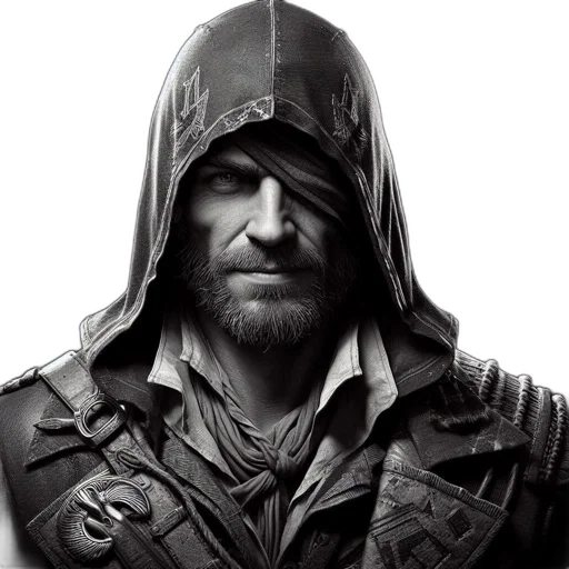 jacket, face, photorealistic, comic book art, concept art, fantasy art, portrayal, bearded transparent PNG cut-out