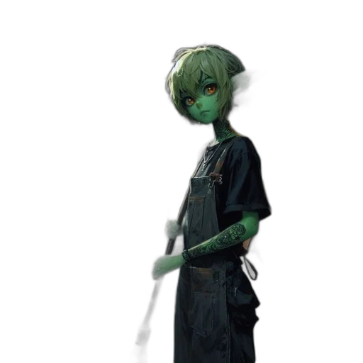 staff, creature, dress, robot, concept art, 3d render, photorealistic, fantasy art transparent PNG cut-out