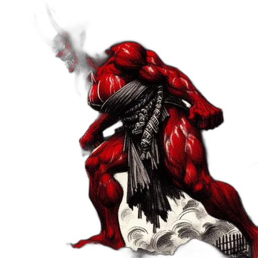 weapon, robot, creature, concept art, comic book art, fantasy art, pixel art, red transparent PNG cut-out