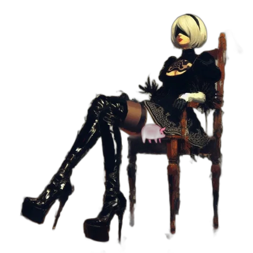 furniture, staff, pixel art, concept art, 3d render, fantasy art, monochrome, dark transparent PNG cut-out