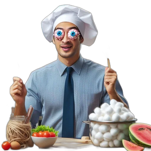 food, mask, robot, face, concept art, 3d render, photorealistic, pixel art transparent PNG cut-out