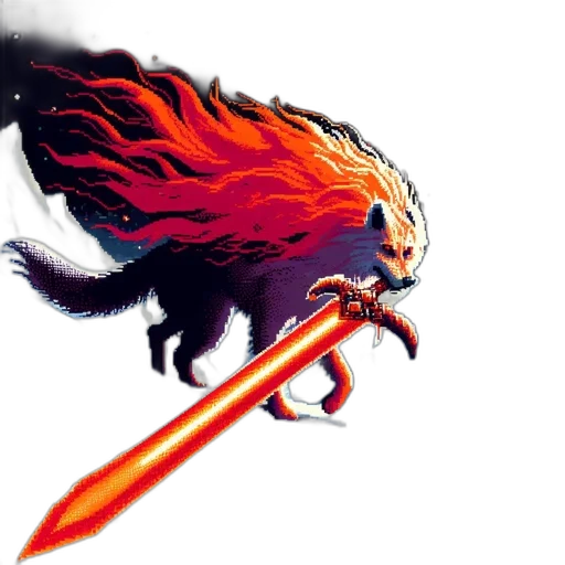 sword, dragon, weapon, staff, concept art, fantasy art, pixel art, comic book art transparent PNG cut-out