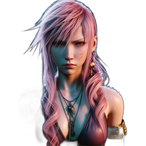 jewelry, face, fantasy art, concept art, cyberpunk, photorealistic, pastel, neon transparent PNG cut-out