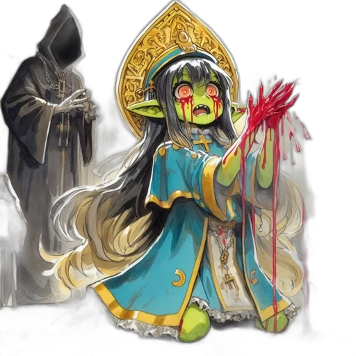 concept art, fantasy art, watercolor, pixel art, green, inside, grand, gothic transparent PNG cut-out