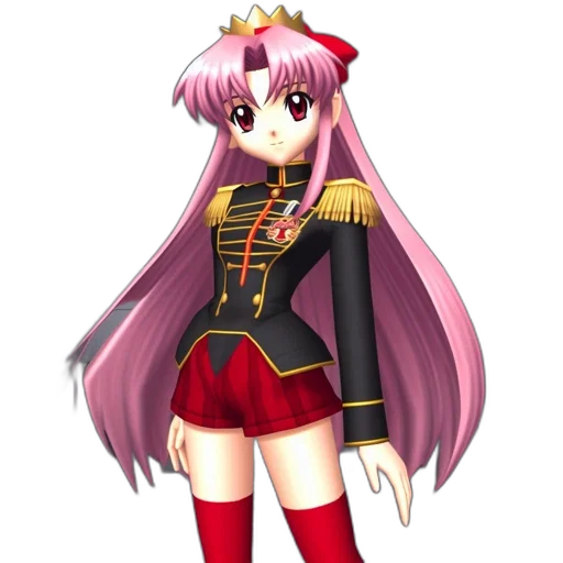 staff, dress, crown, weapon, pixel art, anime, concept art, 3d render transparent PNG cut-out