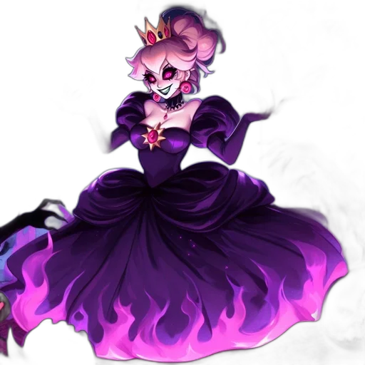 dress, crown, staff, concept art, fantasy art, pixel art, anime, dark transparent PNG cut-out
