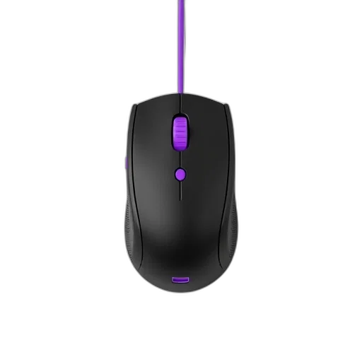 3d render, cyberpunk, black, computer, mouse, purple, scroll, wheel transparent PNG cut-out