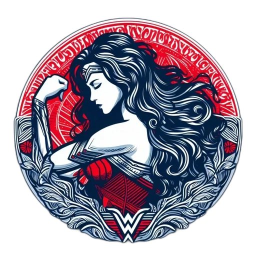 comic book art, fantasy art, pixel art, illustrated, rendition, woman, resembling, wonder transparent PNG cut-out