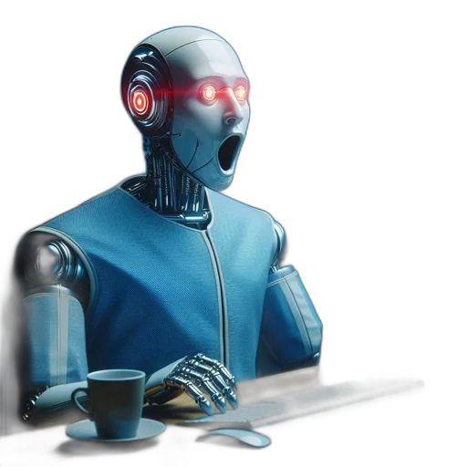 robot, concept art, 3d render, cyberpunk, comic book art, blue, metallic, anthropomorphic transparent PNG cut-out