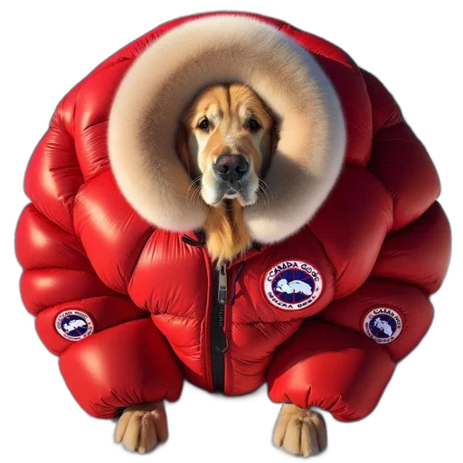 jacket, animal, creature, hat, adorable, golden, retriever, dons transparent PNG cut-out