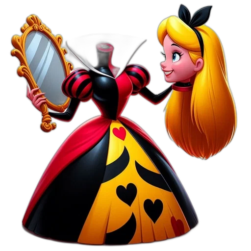 crown, dress, staff, jewelry, concept art, cartoon, 3d render, scene transparent PNG cut-out