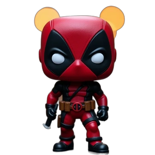 comic book art, deadpool, funko, pop, figure, heroes transparent PNG cut-out