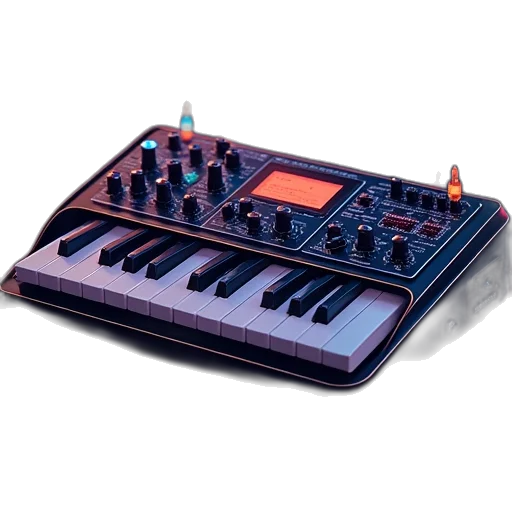 vaporwave, 3d render, best, synthesizer transparent PNG cut-out