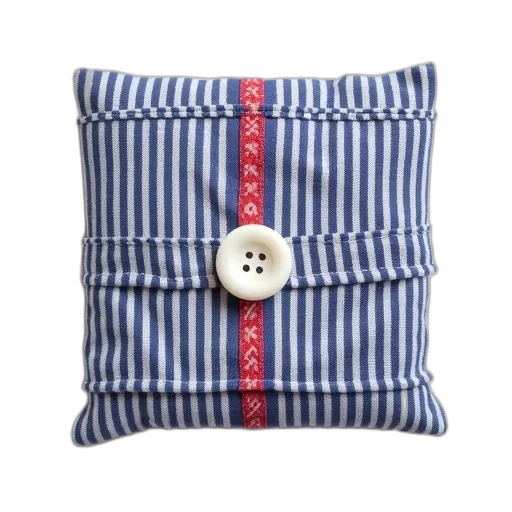 furniture, blue, red, striped, fabric, white, button, center transparent PNG cut-out
