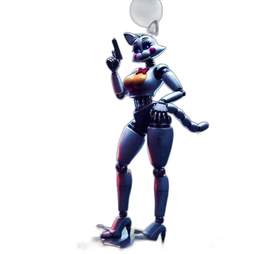 robot, weapon, mask, staff, concept art, 3d render, pixel art, vaporwave transparent PNG cut-out