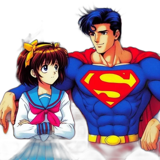 comic book art, anime, cartoon, concept art, underwater, two, animated, characters transparent PNG cut-out