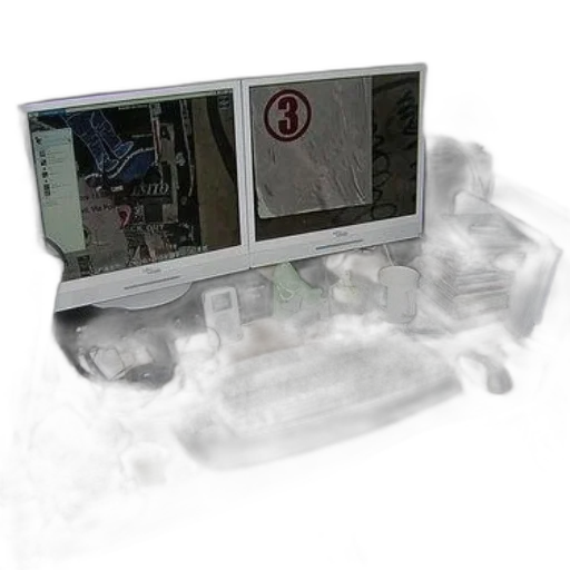 jewelry, 3d render, concept art, cluttered, desk, two, monitors, keyboard transparent PNG cut-out