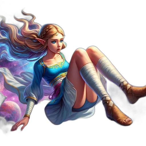 dress, fantasy art, concept art, pixel art, comic book art, pastel, blue, colorful transparent PNG cut-out